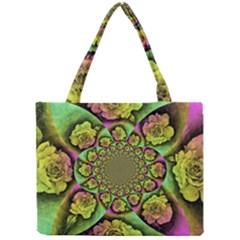 Rose Painted Kaleidoscope Colorful Mini Tote Bag by Pakrebo