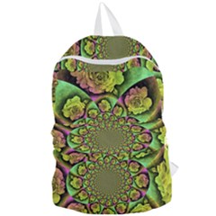 Rose Painted Kaleidoscope Colorful Foldable Lightweight Backpack by Pakrebo