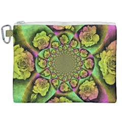 Rose Painted Kaleidoscope Colorful Canvas Cosmetic Bag (xxl) by Pakrebo