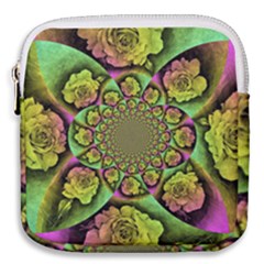 Rose Painted Kaleidoscope Colorful Mini Square Pouch by Pakrebo