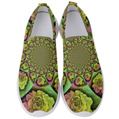 Rose Painted Kaleidoscope Colorful Men s Slip On Sneakers