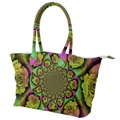 Rose Painted Kaleidoscope Colorful Canvas Shoulder Bag