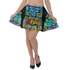 Church Church Window Window Velvet Skater Skirt