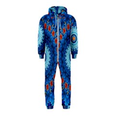 Rose Kaleidoscope Art Pattern Hooded Jumpsuit (kids) by Pakrebo