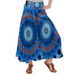 Rose Kaleidoscope Art Pattern Satin Palazzo Pants