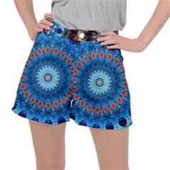 Rose Kaleidoscope Art Pattern Stretch Ripstop Shorts