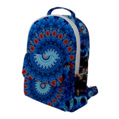 Rose Kaleidoscope Art Pattern Flap Pocket Backpack (large)