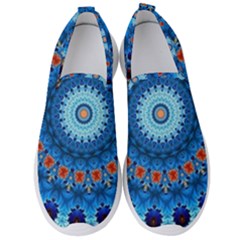 Rose Kaleidoscope Art Pattern Men s Slip On Sneakers