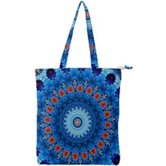 Rose Kaleidoscope Art Pattern Double Zip Up Tote Bag