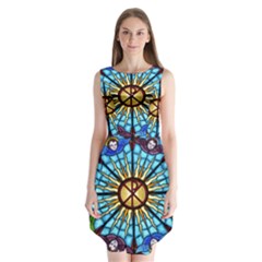 Church Window Stained Glass Church Sleeveless Chiffon Dress   by Pakrebo