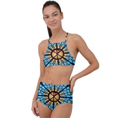 Church Window Stained Glass Church High Waist Tankini Set