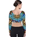 Church Window Stained Glass Church Velvet Long Sleeve Crop Top View2