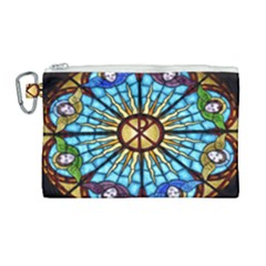 Church Window Stained Glass Church Canvas Cosmetic Bag (large) by Pakrebo