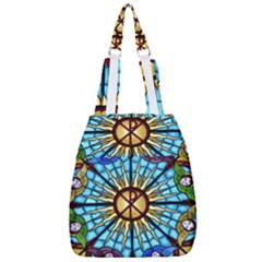 Church Window Stained Glass Church Center Zip Backpack