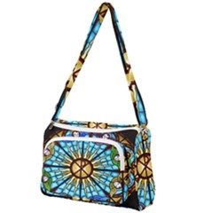 Church Window Stained Glass Church Front Pocket Crossbody Bag