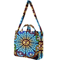 Church Window Stained Glass Church Square Shoulder Tote Bag