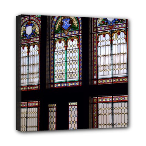 Stained Glass Window Krotoszyn Mini Canvas 8  X 8  (stretched) by Pakrebo