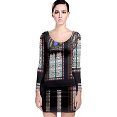 Stained Glass Window Krotoszyn Long Sleeve Bodycon Dress by Pakrebo