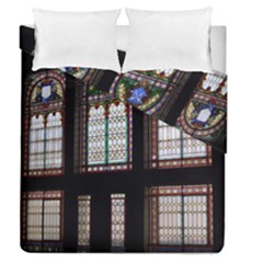 Stained Glass Window Krotoszyn Duvet Cover Double Side (queen Size) by Pakrebo