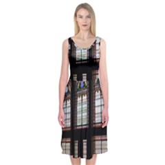 Stained Glass Window Krotoszyn Midi Sleeveless Dress by Pakrebo