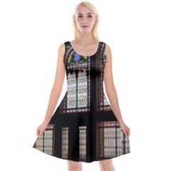 Stained Glass Window Krotoszyn Reversible Velvet Sleeveless Dress by Pakrebo