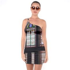 Stained Glass Window Krotoszyn One Soulder Bodycon Dress by Pakrebo