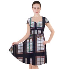 Stained Glass Window Krotoszyn Cap Sleeve Midi Dress by Pakrebo