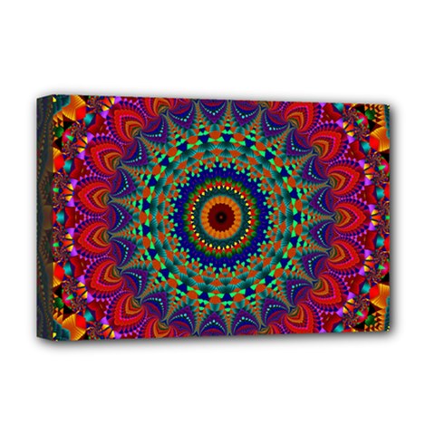 Kaleidoscope Mandala Pattern Deluxe Canvas 18  X 12  (stretched) by Pakrebo