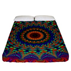 Kaleidoscope Mandala Pattern Fitted Sheet (king Size) by Pakrebo