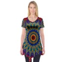 Kaleidoscope Mandala Pattern Short Sleeve Tunic  View1