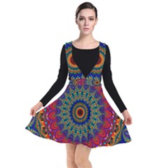 Kaleidoscope Mandala Pattern Plunge Pinafore Dress by Pakrebo