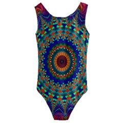 Kaleidoscope Mandala Pattern Kids  Cut-out Back One Piece Swimsuit by Pakrebo