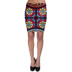 Stained Glass Window Colorful Color Bodycon Skirt by Pakrebo