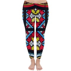 Stained Glass Window Colorful Color Classic Winter Leggings by Pakrebo