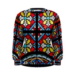 Stained Glass Window Colorful Color Women s Sweatshirt by Pakrebo