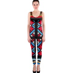 Stained Glass Window Colorful Color One Piece Catsuit by Pakrebo