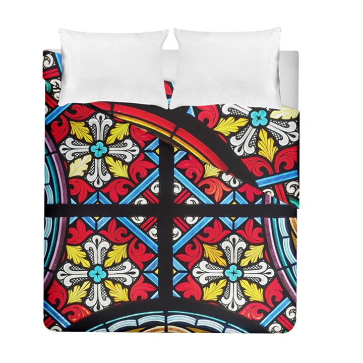 Stained Glass Window Colorful Color Duvet Cover Double Side (Full/ Double Size)