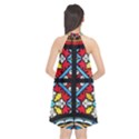 Stained Glass Window Colorful Color Halter Neckline Chiffon Dress  View2