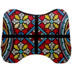 Stained Glass Window Colorful Color Head Support Cushion by Pakrebo