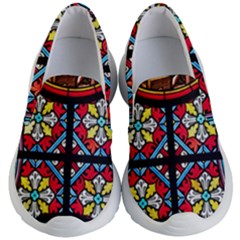 Stained Glass Window Colorful Color Kids  Lightweight Slip Ons by Pakrebo