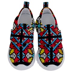 Stained Glass Window Colorful Color Kids  Velcro No Lace Shoes by Pakrebo