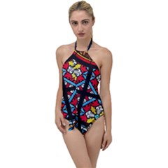 Stained Glass Window Colorful Color Go With The Flow One Piece Swimsuit by Pakrebo