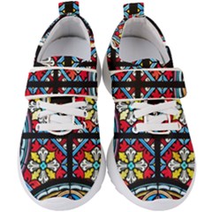 Stained Glass Window Colorful Color Kids  Velcro Strap Shoes by Pakrebo