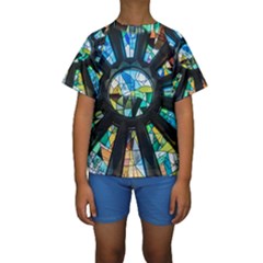 Cathedral Sagrada Família Barcelona Kids  Short Sleeve Swimwear by Pakrebo