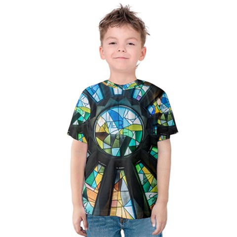 Cathedral Sagrada Família Barcelona Kids  Cotton Tee by Pakrebo