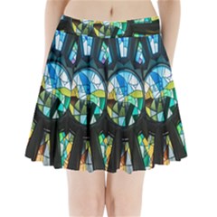 Cathedral Sagrada Família Barcelona Pleated Mini Skirt by Pakrebo