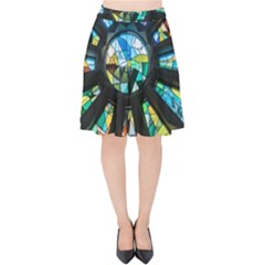 Cathedral Sagrada Família Barcelona Velvet High Waist Skirt by Pakrebo