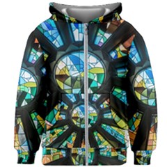 Cathedral Sagrada Família Barcelona Kids  Zipper Hoodie Without Drawstring by Pakrebo