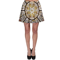 Stained Glass Window Glass Ceiling Skater Skirt by Pakrebo