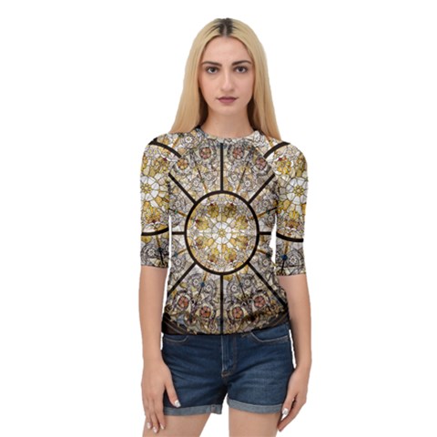 Stained Glass Window Glass Ceiling Quarter Sleeve Raglan Tee by Pakrebo